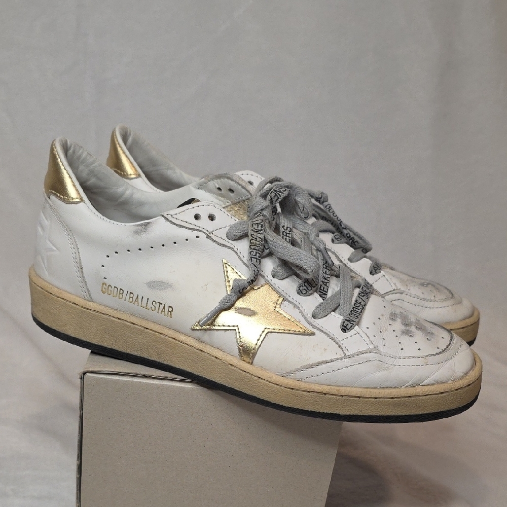 Golden Goose Ball Star in White and Gold, Origonal Packaging